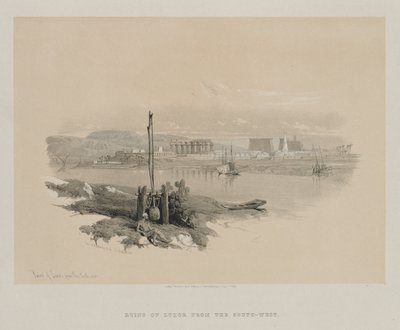 Egitto e Nubia, Volume I: Rovine di Luxor da Sud-Ovest da Louis Haghe