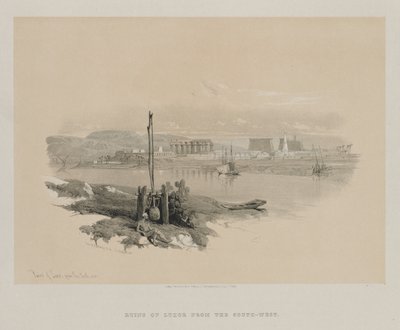 Egitto e Nubia, Volume I: Rovine di Luxor da sud-ovest, 1846 da Louis Haghe