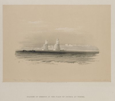 Egitto e Nubia, Volume I: Statue di Memnone, Tebe da Louis Haghe