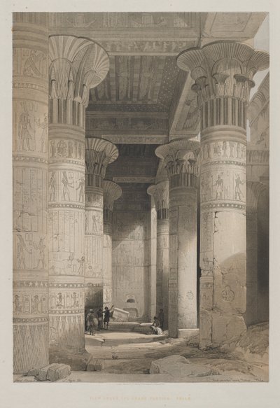 Vista Sotto il Grande Portico del Tempio, Philae da Louis Haghe