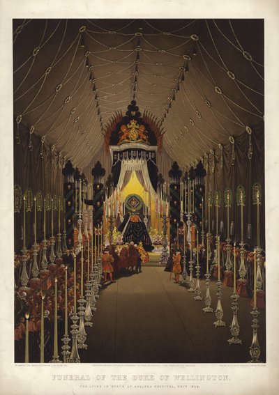 Funerale del Duca di Wellington, la camera ardente al Chelsea Hospital, novembre 1852 da Louis Haghe