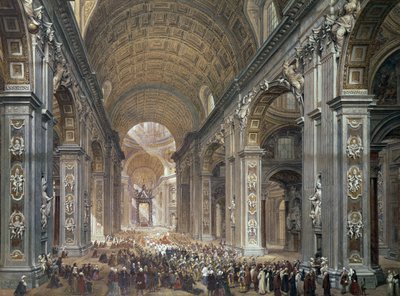 Interno di San Pietro, Roma, 1867 da Louis Haghe