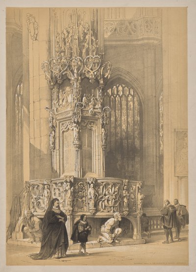 Schizzi in Belgio e Germania, Prima Serie, Casa del Sacramento nella Chiesa di San Lorenzo, Norimberga da Louis Haghe