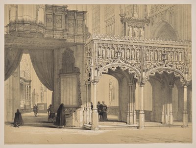 Schizzi in Belgio e Germania, Prima Serie, Schermo nella cattedrale di San Pietro, Lovanio da Louis Haghe