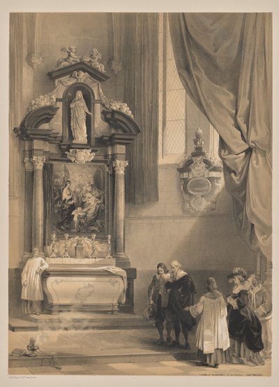 Schizzi in Belgio e Germania, Seconda Serie: No. 26 - Tomba di Rubens, St. Jacques, Anversa da Louis Haghe