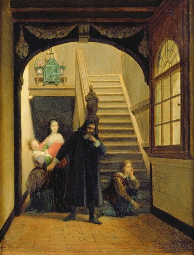 Scena dalla giovinezza di Blaise Pascal (1623-62) 1860-70 da Louis Hector Leroux
