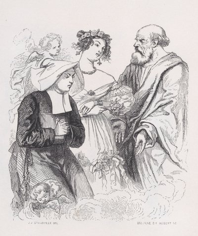 Le due sorelle della carità dalle Opere complete di Béranger da Louis Henri Brevière, Cesar Auguste Hebert
