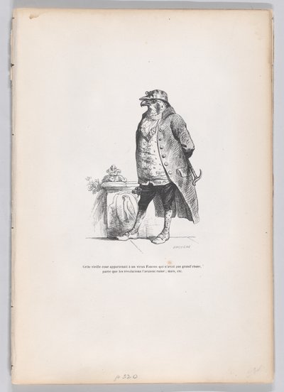 Questo vecchio cortile apparentemente ha un vecchio falco... da Scene dalla vita privata e pub..., ca. 1837-47 da Louis Henri Brévière