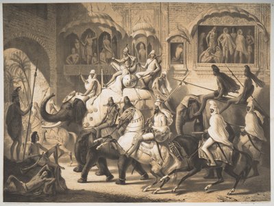 Una strada a Lahore, marzo 1842 da Louis Henri de Rudder