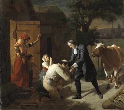 Francois Fenelon (1651-1715) riporta una mucca rubata a un contadino - di Hersent, Louis (1777-1860). Olio su tela. Dimensioni: 97,5x109,5 cm. Nationalmuseum Stoccolma da Louis Hersent