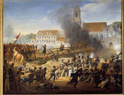 Passaggio del ponte di Landshut il 21/04/1809, il generale Mouton dirige i granatieri del 17º Reggimento di linea da Louis Hersent
