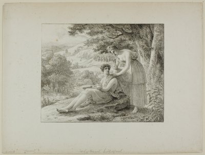 Due figure in un paesaggio da Louis Hersent