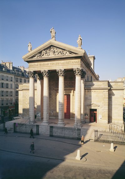 Facciata della Chiesa di Notre-Dame de Lorette da Louis Hippolyte Lebas
