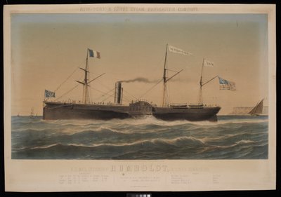 New York & Havre Steam Navigation Company U.S. Mail Steamship Humboldt, D Lines, Commander da Louis Honore Gamain