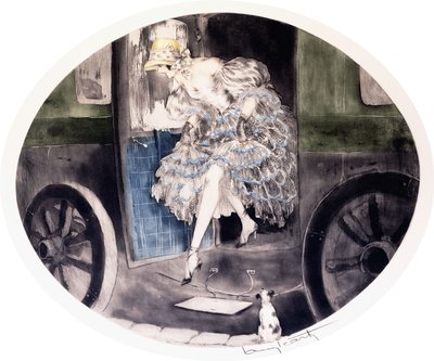 Scendendo dalla carrozza, c.1920-1930 da Louis Icart
