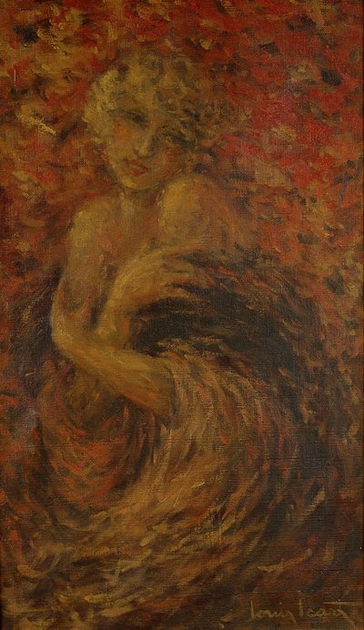 Fanny, avvolta in un mantello da Louis Icart