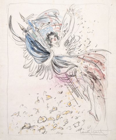 Ragazza con Bandiere da Louis Icart