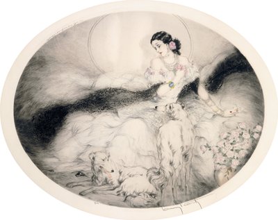 Signora con Camelie, c.1917 da Louis Icart
