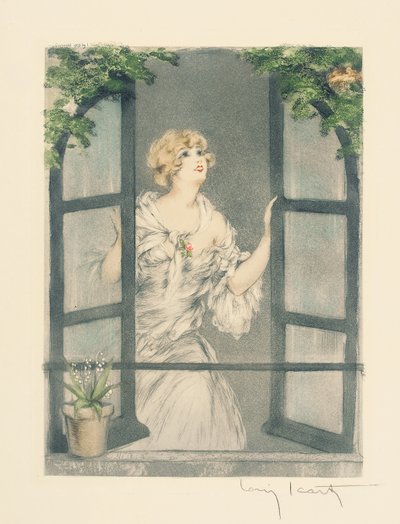 Le Quattro Stagioni: Primavera, c.1928 (colorato a mano) da Louis Icart