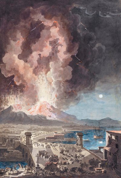 Eruzione del Vesuvio, Italia, nel 1779 da Louis Jean (after) Desprez