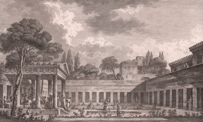Ricostruzione ideale della Villa di Diomede a Pompei al suo stato originale prima dell