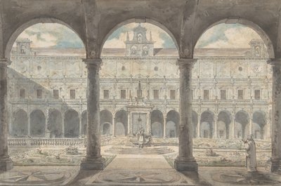 Chiostro della Certosa di San Martino, Napoli da Louis Jean Desprez