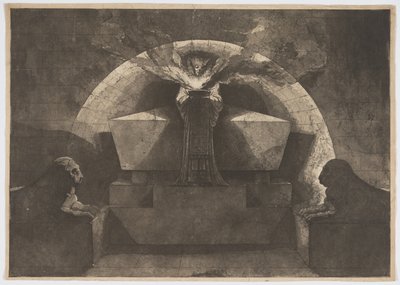 Tomba con la Morte in piedi da Louis Jean Desprez