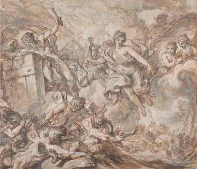 Giunone ordina a Eolo di scatenare i venti da Louis Jean Jacques Durameau