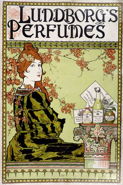 Pubblicità del profumo "Lundborg" - di Rhead, ca. 1895 da Louis John Rhead