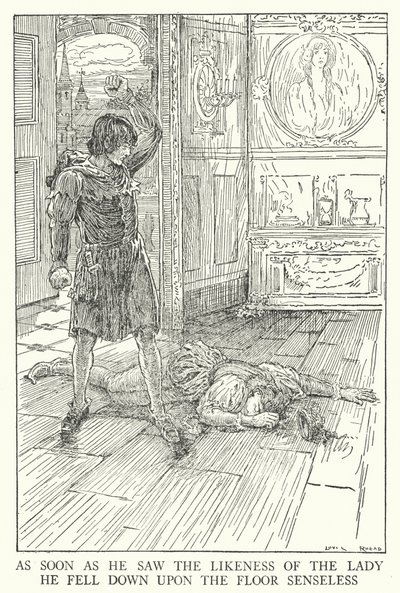 Appena vide la somiglianza della signora, cadde a terra svenuto da Louis John Rhead