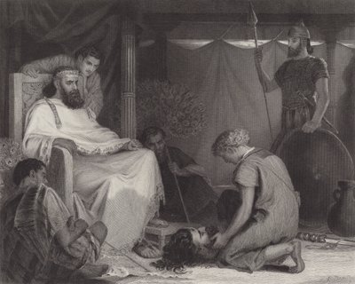 Davide portato davanti a Saul da Louis John Rhead