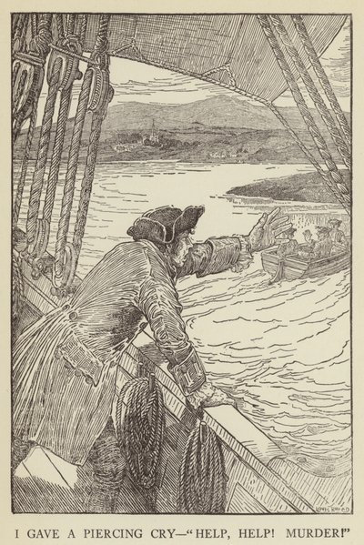 Illustrazione per Kidnapped di Robert Louis Stevenson da Louis John Rhead