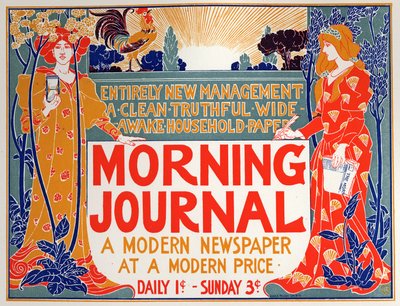 Letteratura. Morning Journal, giornale. Poster di Louis Rhead, USA da Louis John Rhead