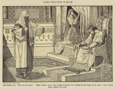 Natan racconta a Davide del suo peccato da Louis John Rhead