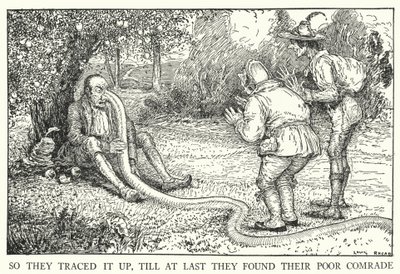 Così lo seguirono, finché alla fine trovarono il loro povero compagno (litografia) da Louis John Rhead