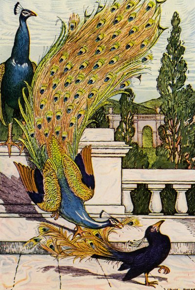 Il pavone e la gazza da Louis John Rhead