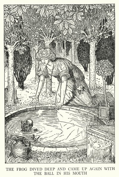 La rana si tuffò in profondità e riemerse con la palla in bocca da Louis John Rhead