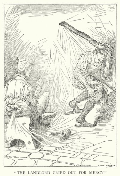 "Il locandiere gridò per la misericordia" (litografia) da Louis John Rhead
