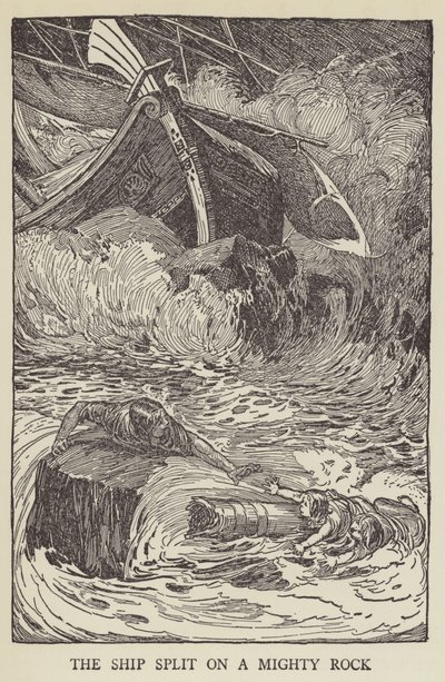 La nave si è spezzata su una roccia possente da Louis John Rhead