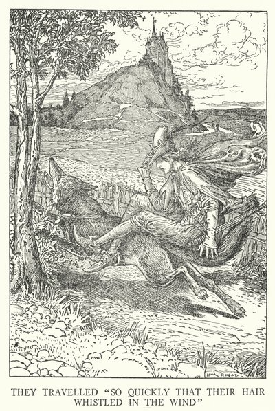 Viaggiarono "così velocemente che i loro capelli fischiavano nel vento" da Louis John Rhead