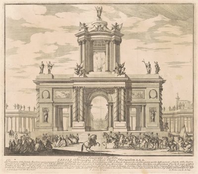 La Seconda Macchina per la Chinea del 1745: Arco di Trionfo per il Ritorno del Re Carlo di Borbone a Napoli da Louis Joseph Le Lorrain