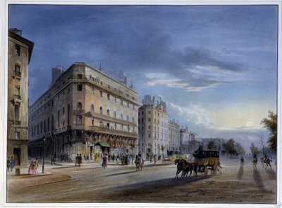 Boulevard des Italiens - in Paris en 1837 di Arnout da Louis Jules Arnout