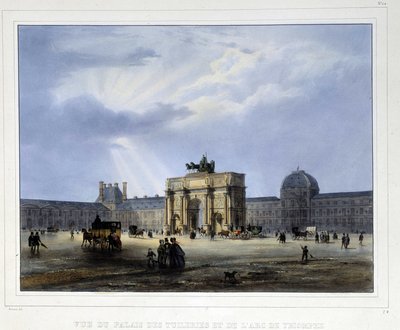 Palais des Tuileries e arco di Trionfo del Carrousel - in “Paris en 1837” da Louis Jules Arnout