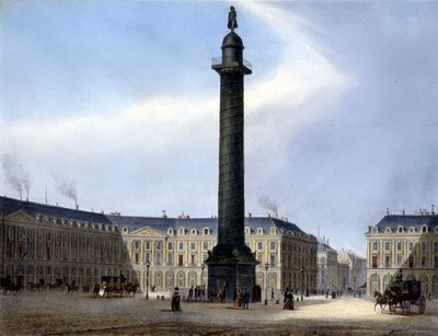 Vista della Colonna e Place Vendôme - in "Paris en 1837" di Arnout da Louis Jules Arnout