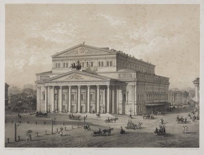Bolshoi - Il Teatro Bolshoi a Mosca, di Louis Julien Jacottet. Litografia da Louis Julien Jacottet