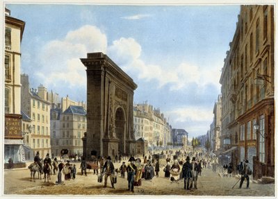 La porta di St Denis - in “Promenade dans Paris et ses environs”, disegnata da Jacottet e Benoist, ca. 1840 da Louis Julien Jacottet