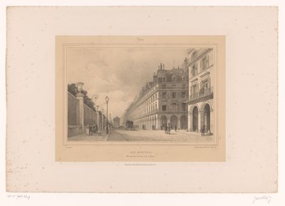 Vista della Rue de Rivoli da Louis Julien Jacottet
