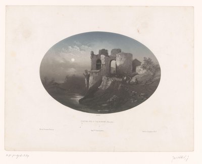 Veduta delle rovine del castello dei Quattro Figli di Aymon da Louis Julien Jacottet