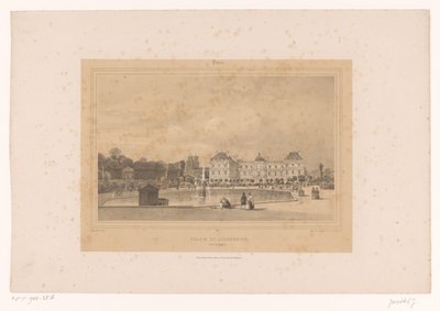 Vista del Palais du Luxembourg dal Jardin du Luxembourg da Louis Julien Jacottet