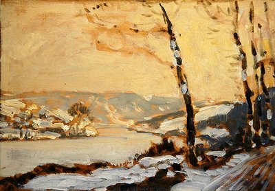 La valle del Fulda, vicino a Kassel, con neve da Louis Kolitz
